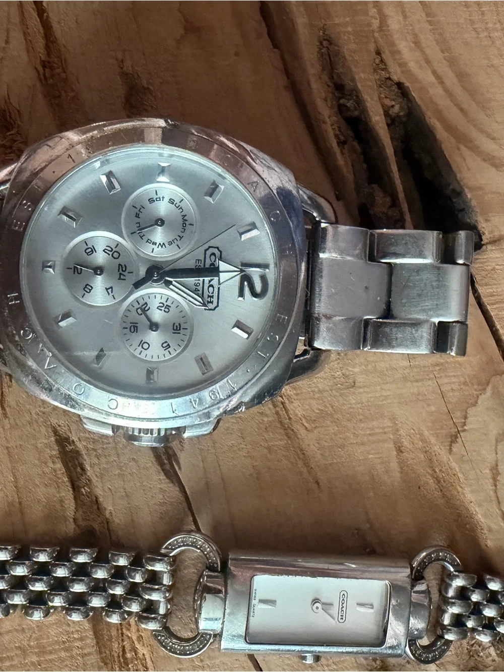 Coach Boyfriend Silver-Tone Chronograph Watch